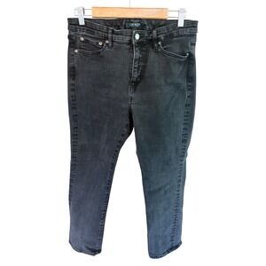 Lauren Ralph Lauren Womens Straight Leg Jeans Gray Denim Size 12 Mid Rise Pants